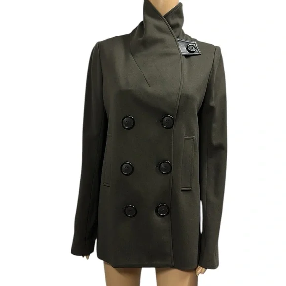 Bailey 44 USA Dark Olive and Black Double Breasted Knit Jacket Womens Medium - Picture 2 of 13